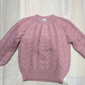 Brunello Cucinelli Rose Pink Cable-Knit Crewneck Sweater